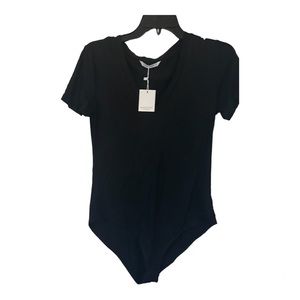 Women’s Black  V neck Bodysuit Size Large new